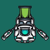Cute white Ai robot character vector