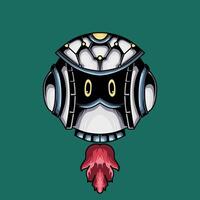 Cute white Ai robot character vector