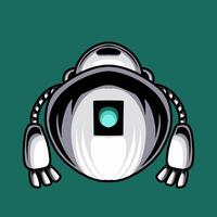 Cute white Ai robot character vector