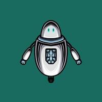 Cute white Ai robot character vector