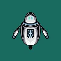 Cute white Ai robot character vector