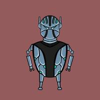 Cute white Ai robot character vector