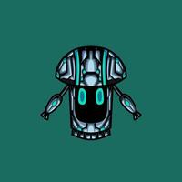 Cute white Ai robot character vector