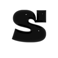 svart metall skinande reflekterande brev s 3d illustration png