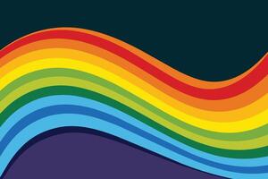 Rainbow Wave Abstract Background vector