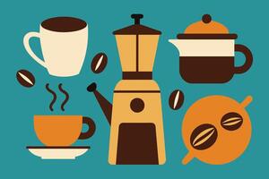 Hand Drawn Coffee Elements Vector