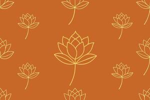 One Line Drawn Flower Face Seamless Pattern vector