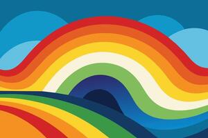 Rainbow Wave Abstract Background vector