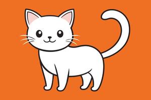 Cute cat line art illustration icon design template vector