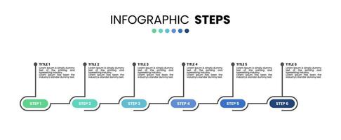 cronograma infografía con 6 6 opciones, paso, proceso, elección, elemento. infografía modelo para negocio presentaciones vector