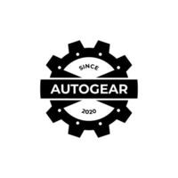 Gear wheel automotive industry vintage badge emblem label logo design vector