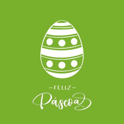 Happy Easter lettering in Portuguese - Feliz Pascoa with Easter egg