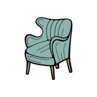 Armchair in retro style illustration png