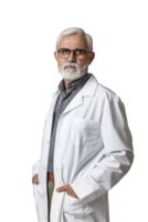 AI generated Portrait of old man doctor in glasses png