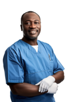 AI generated Portrait of black man doctor in medic uniform png