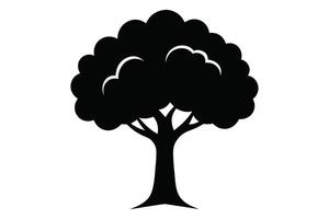 negro árbol vector aislado en blanco antecedentes