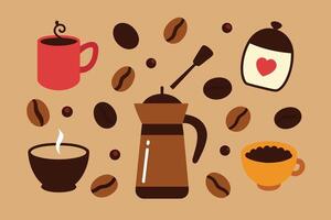 Hand Drawn Coffee Elements Vector