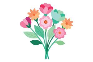 Flower bouquet watercolor isolated on white background vector