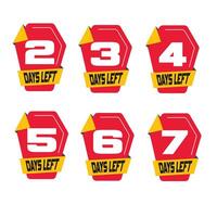 Vector promotional banner with number of days left sign