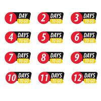 Vector promotional banner with number of days left sign