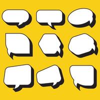 collection of speech bubble vector designs with black shadows