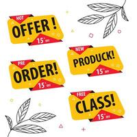 Vector promotional banner with discounts and prices