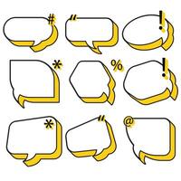 Classic speech bubble vector design with yellow shadow