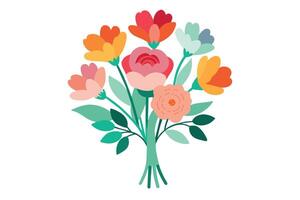 Flower bouquet watercolor isolated on white background vector