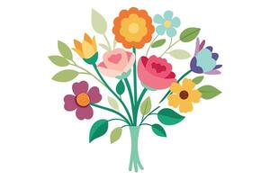Flower bouquet watercolor isolated on white background vector