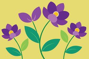 Vector Background with Purple Flowers