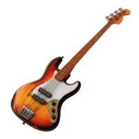 AI generated Yellow bass guitar musical instrument png