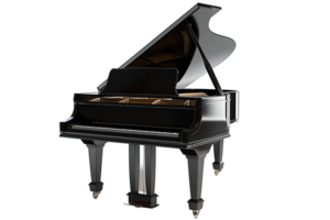 ai genererad svart stor piano musikalisk instrument png