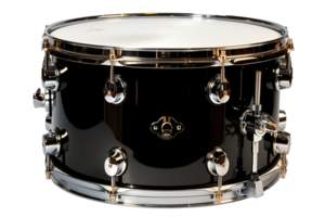 AI generated Drum snare with chrome elements and black body png