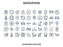 Location icon set. Containing map, map pin, gps, destination, directions, distance, place, navigation and address icons. Solid icons vector collection.