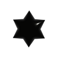 3D black geometrical star shape png