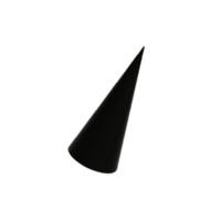 3D black cone geometrical shape png