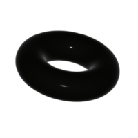 3d negro oval geométrico forma png