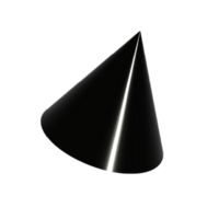 3D black cone geometrical shape png