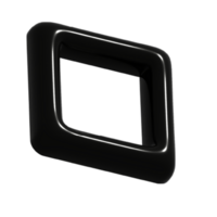 3D black square geometrical shape png