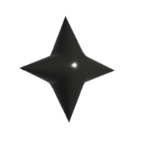 3d negro geométrico estrella forma png