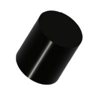 3D black cylinder geometrical abstract shape png