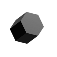 3d noir hexagone géométrique forme png