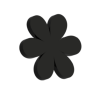 3D black flower geometrical shape png