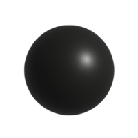3D black ball geometrical shape png