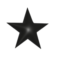 3D black geometrical star shape png