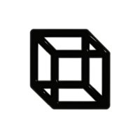 3D black square geometrical shape png