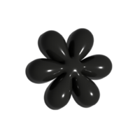 3d Preto flor geométrico forma png