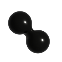 3d negro pelota geométrico forma png