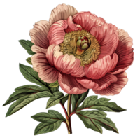 AI generated Isolated illustration of red peony flower png