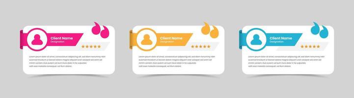 Simple customer feedback testimonial or client review quotation card element design vector